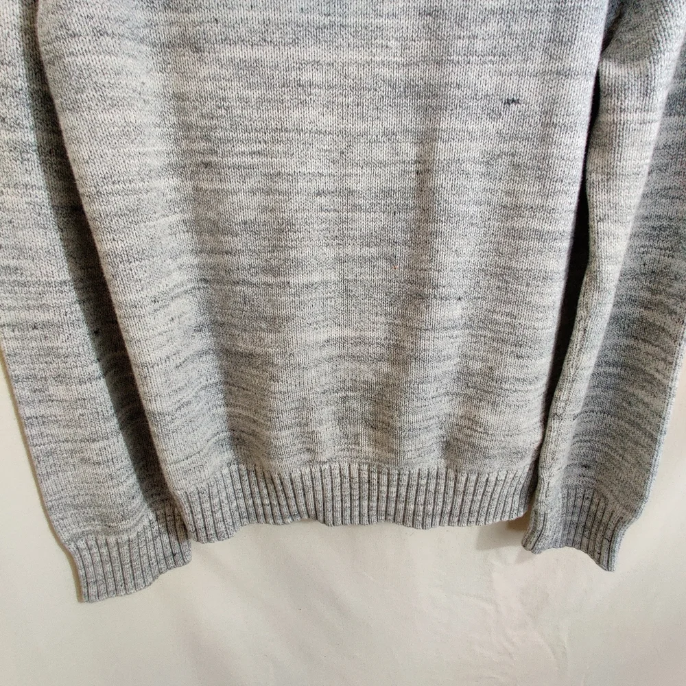 H&M L.O.G.G. Men's Gray Knit Henley Button Up Long Sleeve Hoodie Sweater Top M